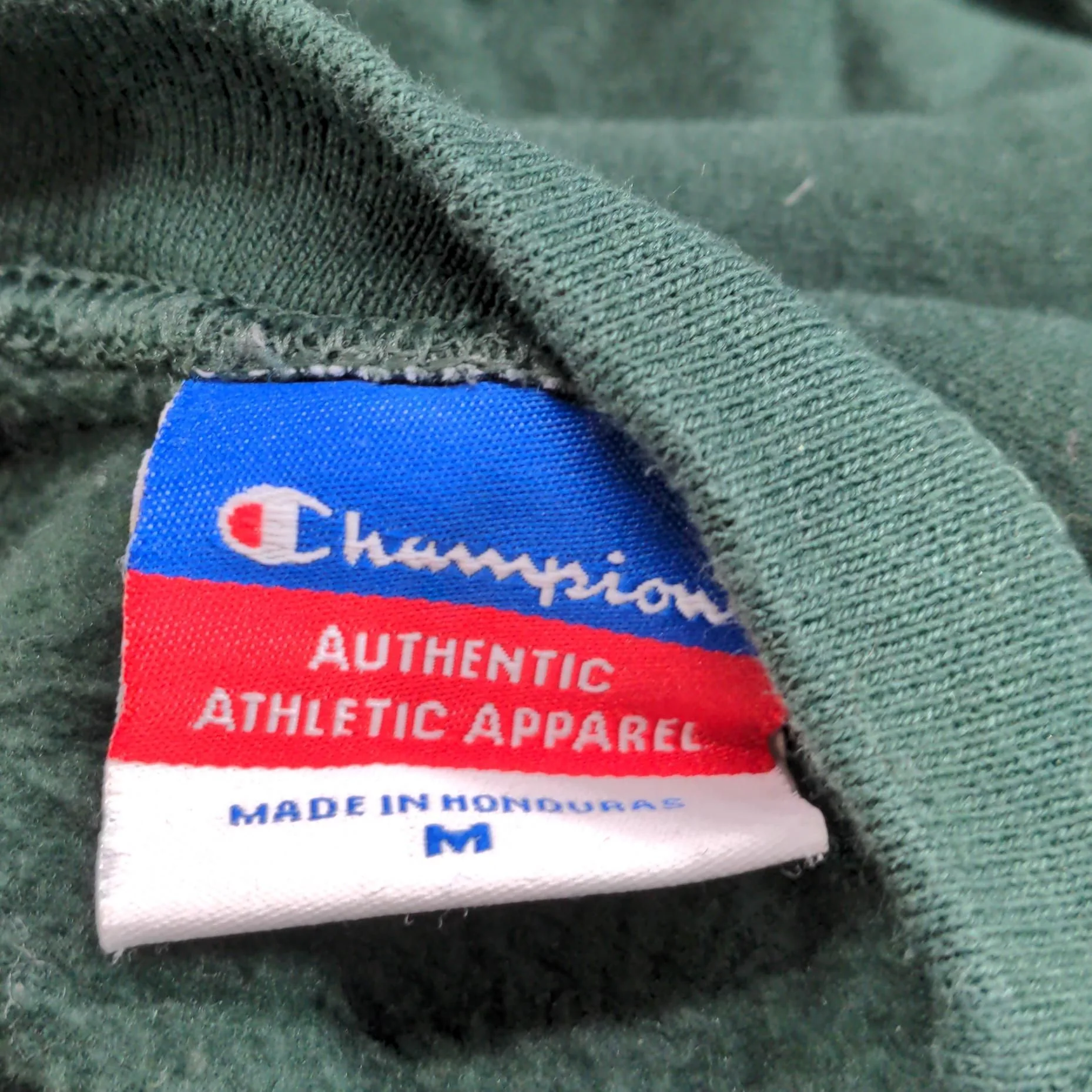 Champion Men's Hoodie M Green Graphic Cotton with Polyester Pullover - Image 6