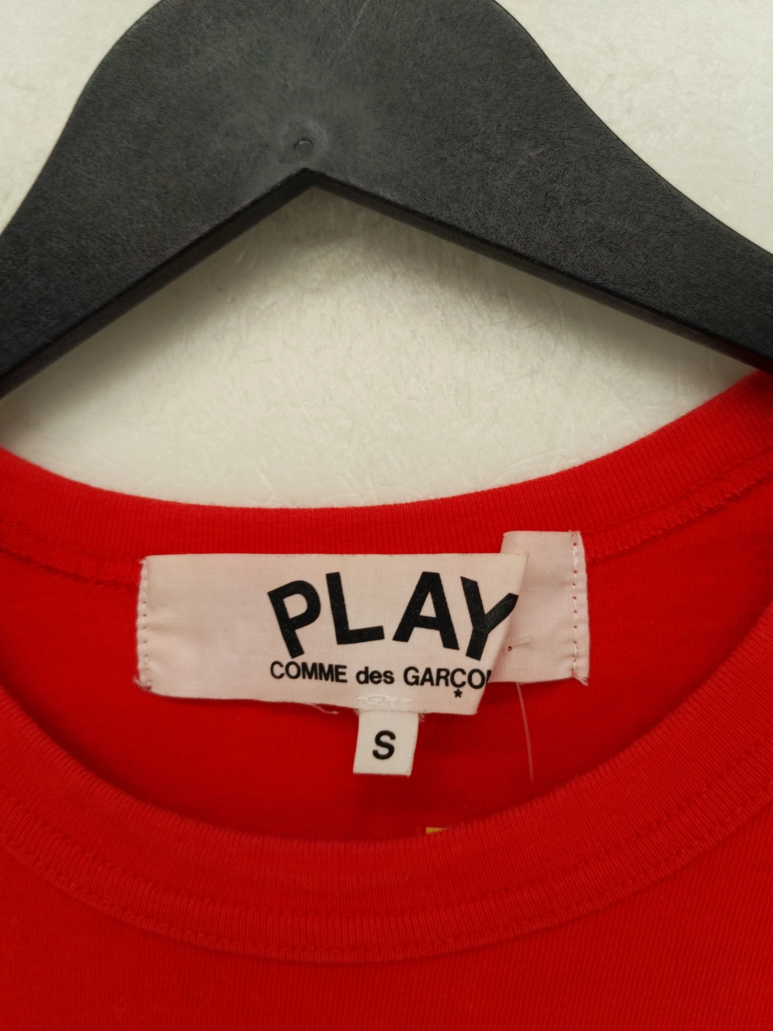 Comme Des Garçons Women's T-Shirt S Red 100% Cotton Short Sleeve Crew Neck Basic - Image 8