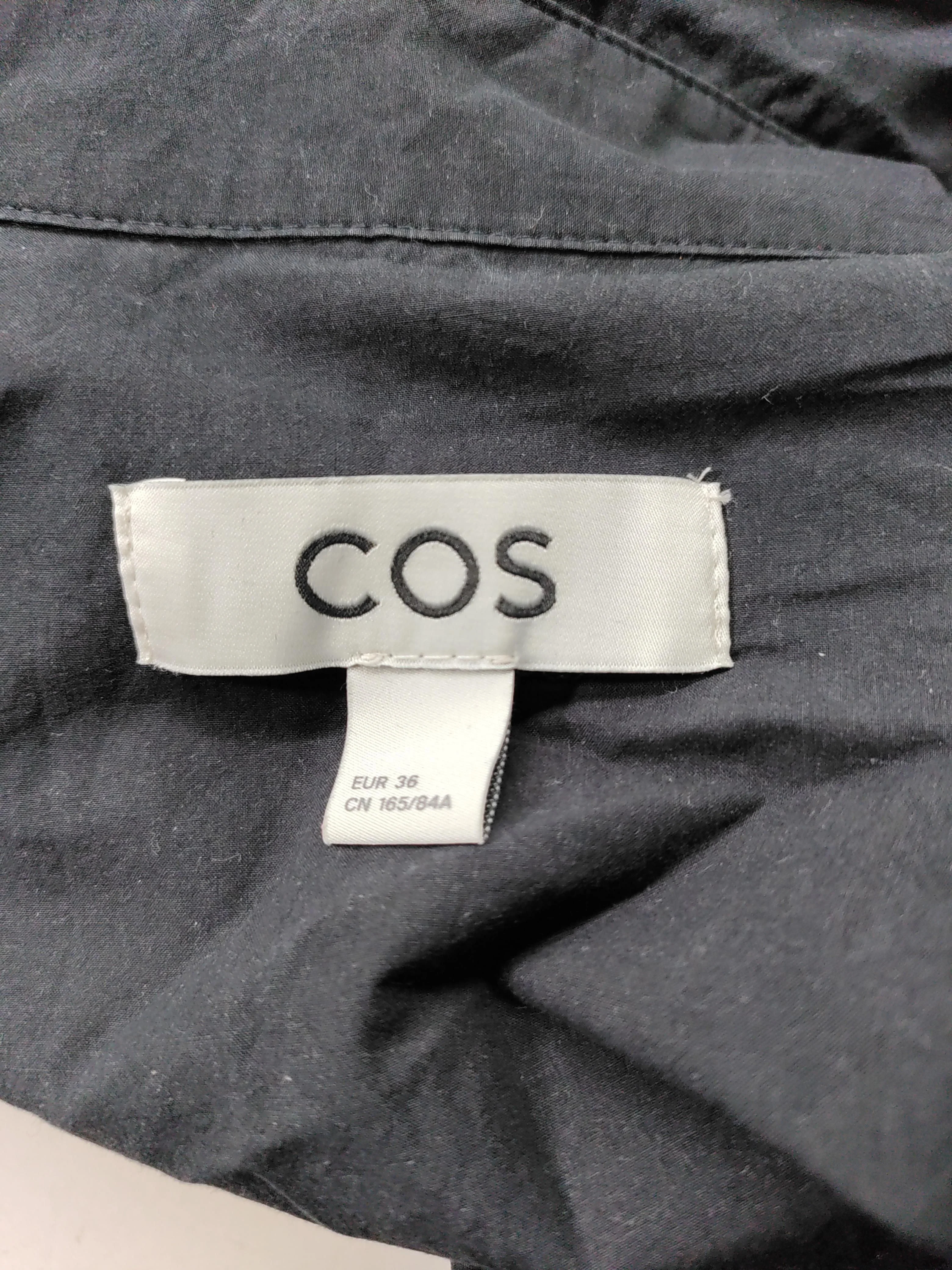 COS Women's Shirt UK 10 Black 100% Cotton Short Sleeve Collared Basic - Image 5