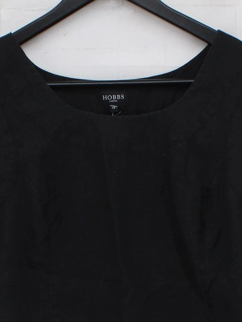 Hobbs Women's Top UK 14 Black 100% Linen Sleeveless Square Neck Basic - Image 3