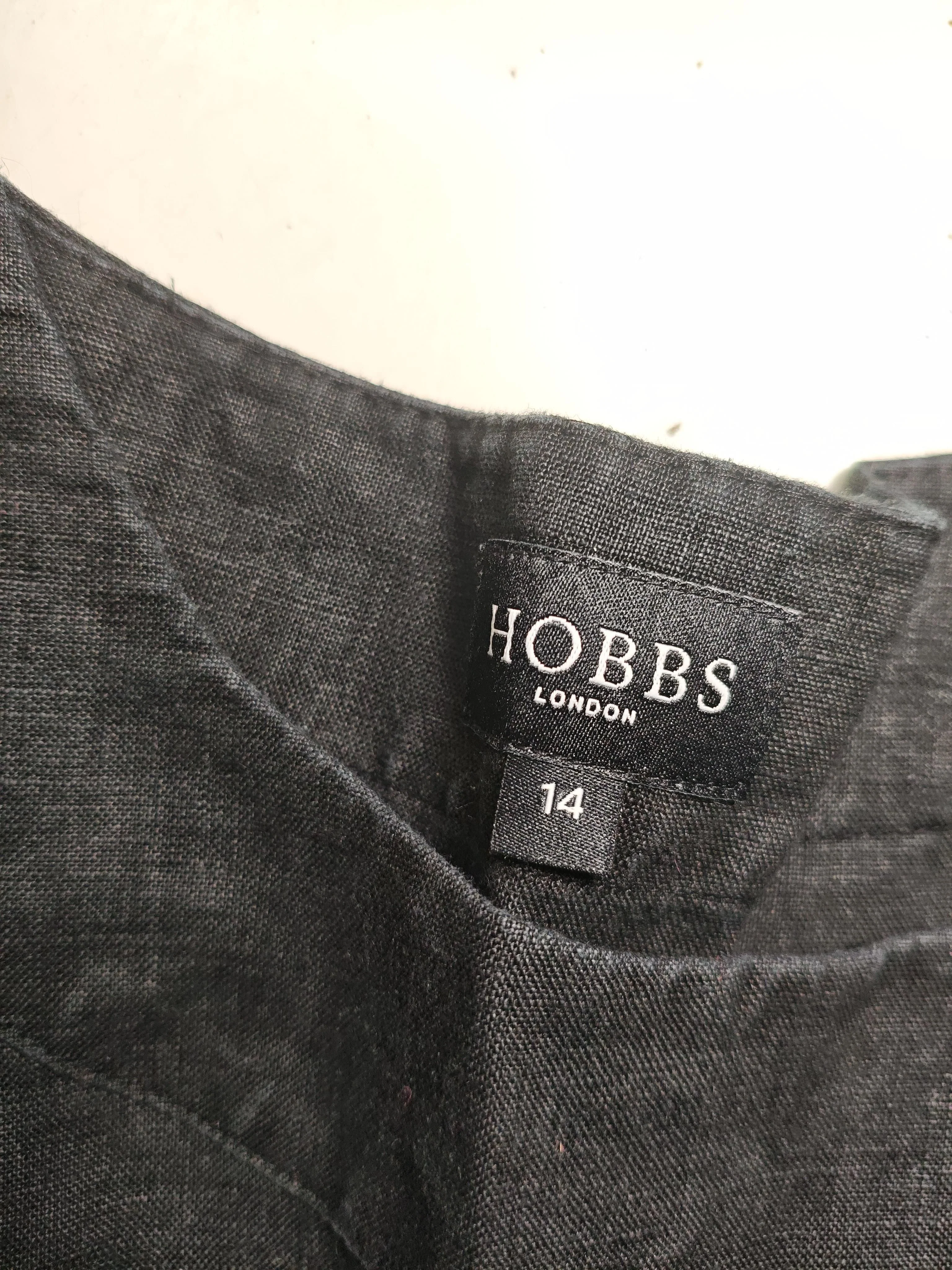 Hobbs Women's Top UK 14 Black 100% Linen Sleeveless Square Neck Basic - Image 5