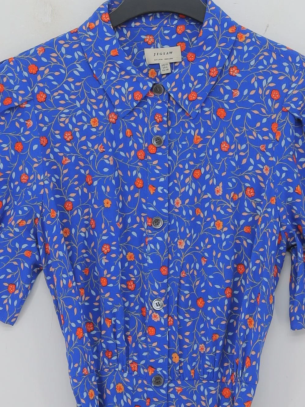 Jigsaw Shirt Midi Dress UK10 in Blue - Image 3