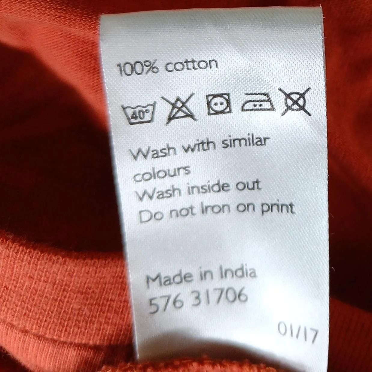 Kin By John Lewis Men's T-Shirt XXL Orange 100% Cotton Basic - Image 6