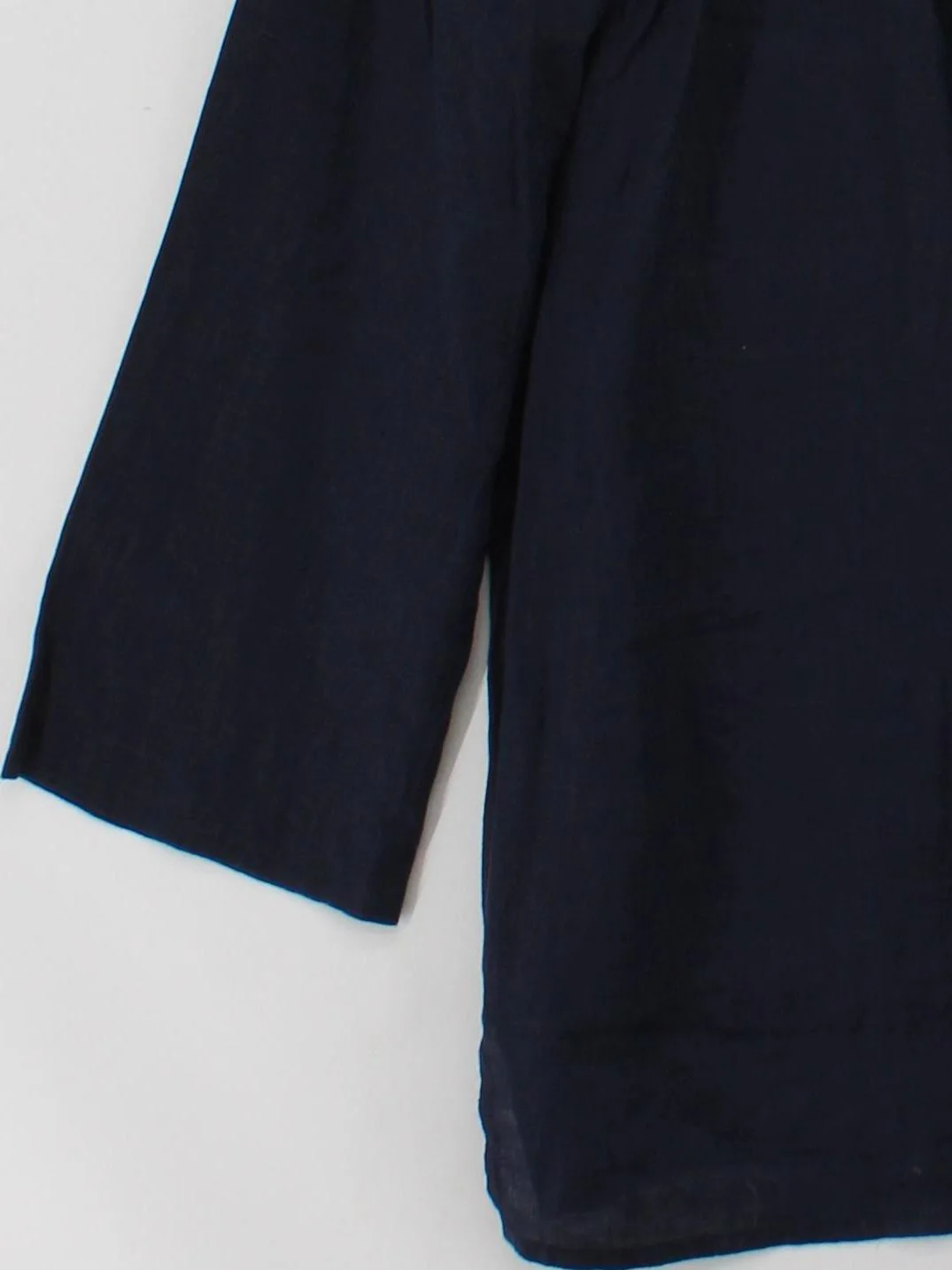 LTS - Long Tall Sally Women's Blouse M Blue 100% Linen 3/4 Sleeve V-Neck Basic - Image 4