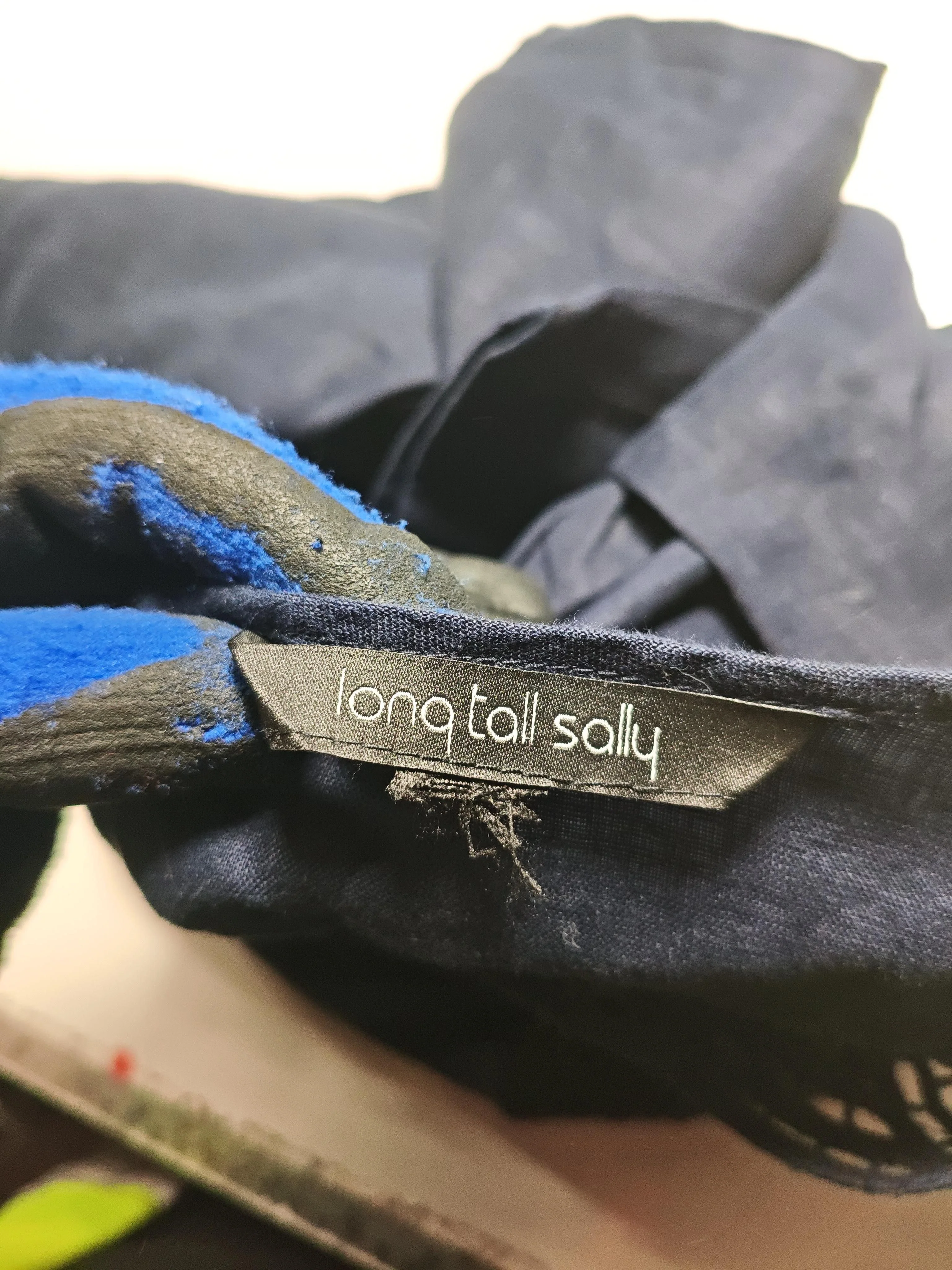 LTS - Long Tall Sally Women's Blouse M Blue 100% Linen 3/4 Sleeve V-Neck Basic - Image 5