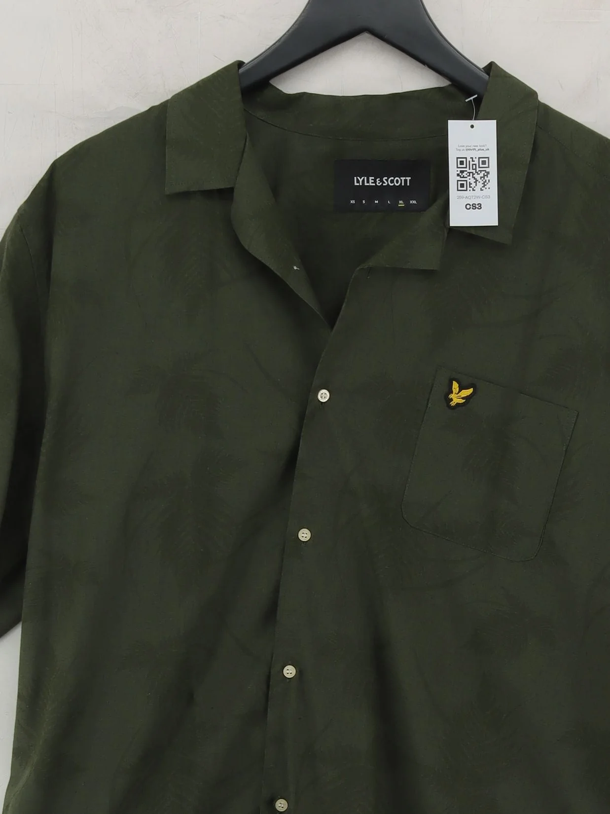 Lyle & Scott Men's Shirt XL Green Cotton with Linen Basic New with tags - Image 3