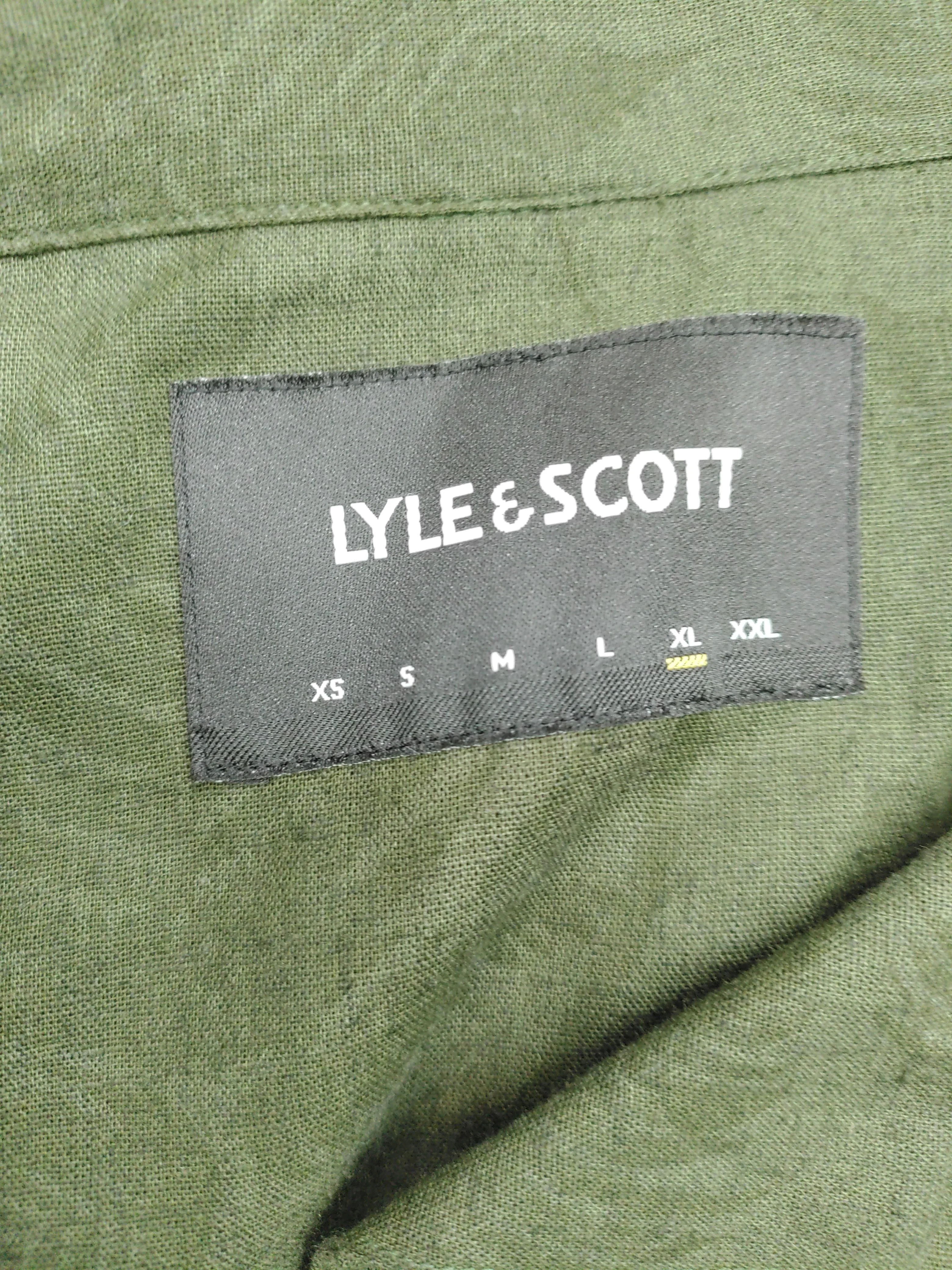 Lyle & Scott Men's Shirt XL Green Cotton with Linen Basic New with tags - Image 5