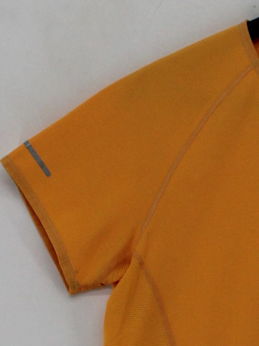 Nike Men's T-Shirt L Orange 100% Polyester Round Neck Basic - Image 4