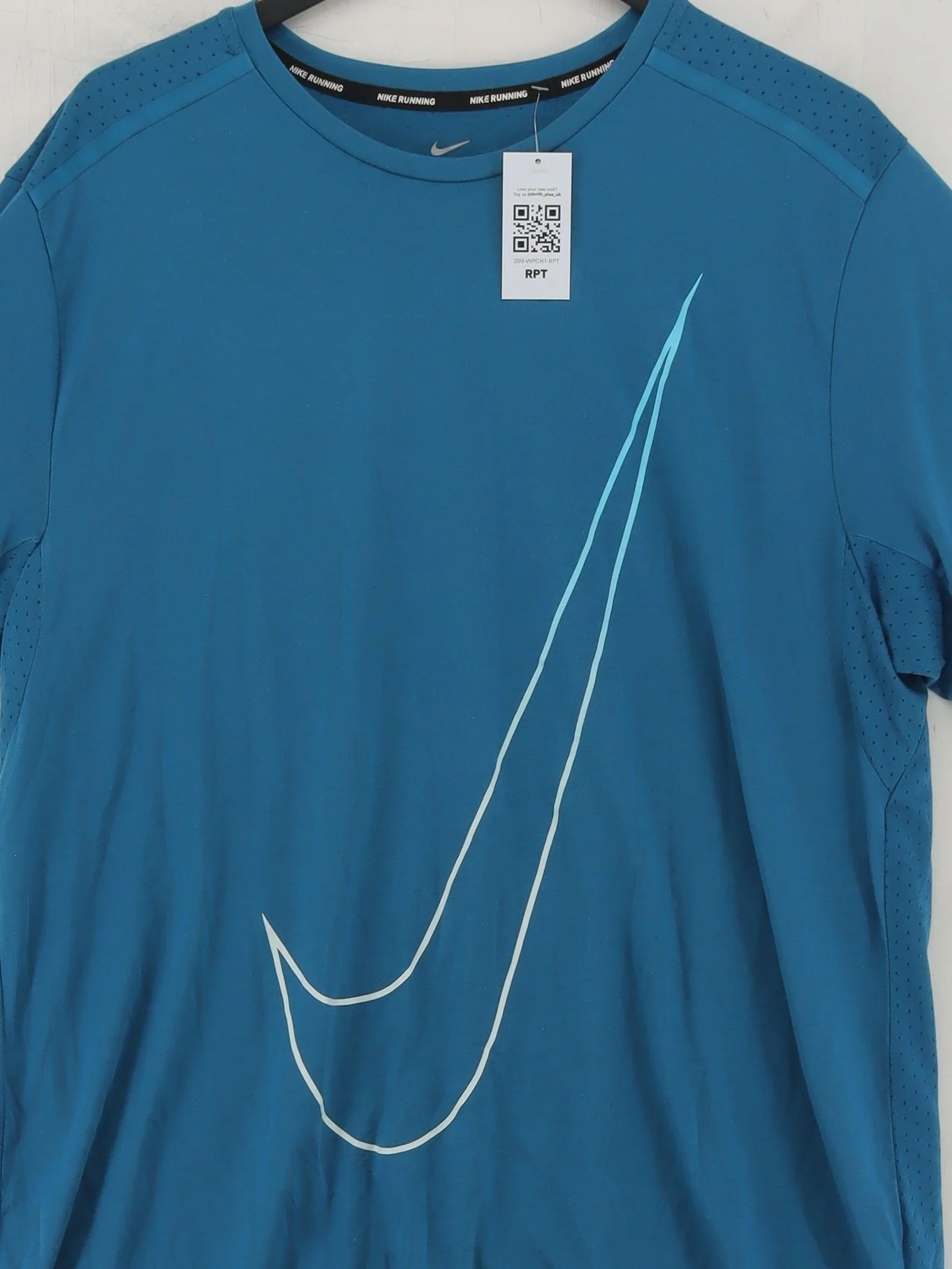 Nike Men's T-Shirt XL Blue Polyester with Cotton, Elastane Basic - Image 3