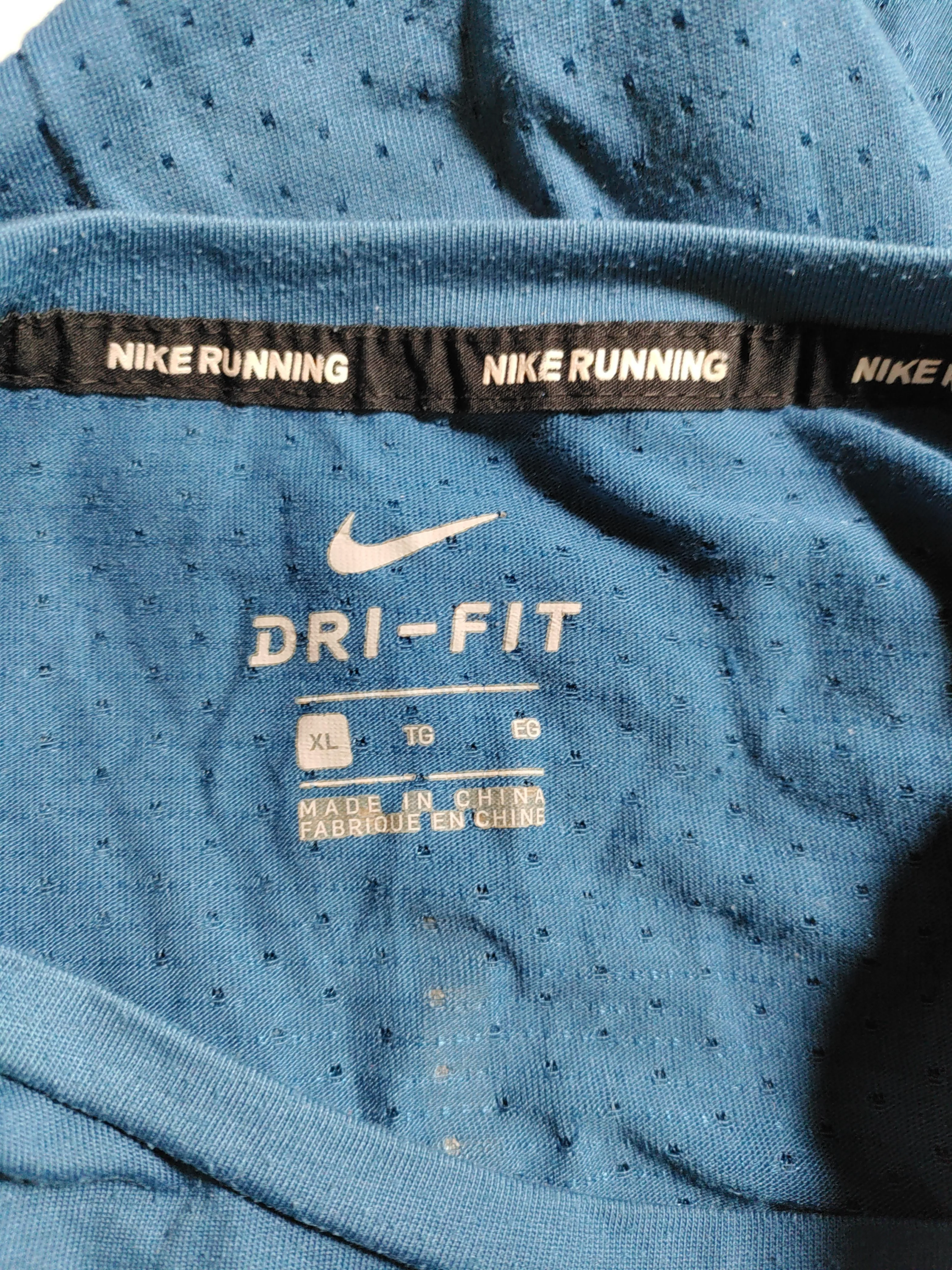 Nike Men's T-Shirt XL Blue Polyester with Cotton, Elastane Basic - Image 6