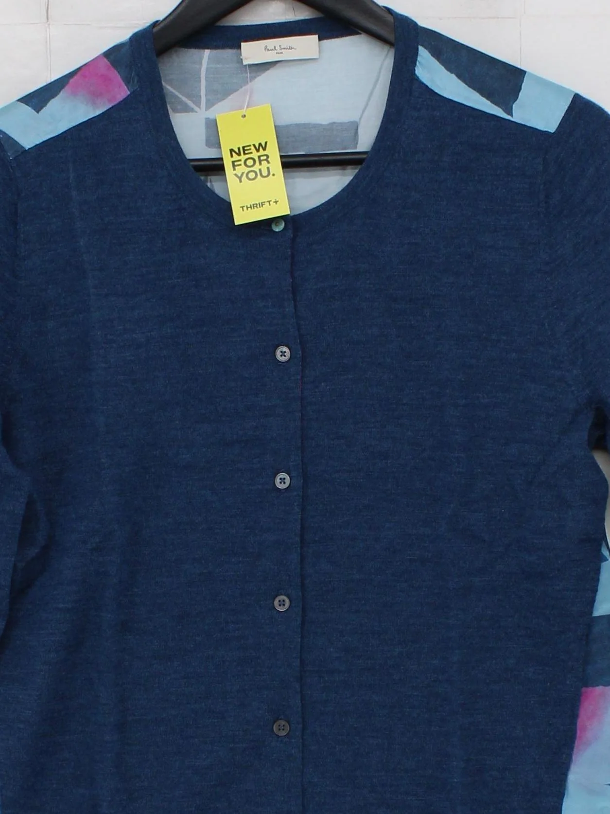 Paul Smith Women's Cardigan L Blue Wool with Cotton, Silk Cardigan - Image 3