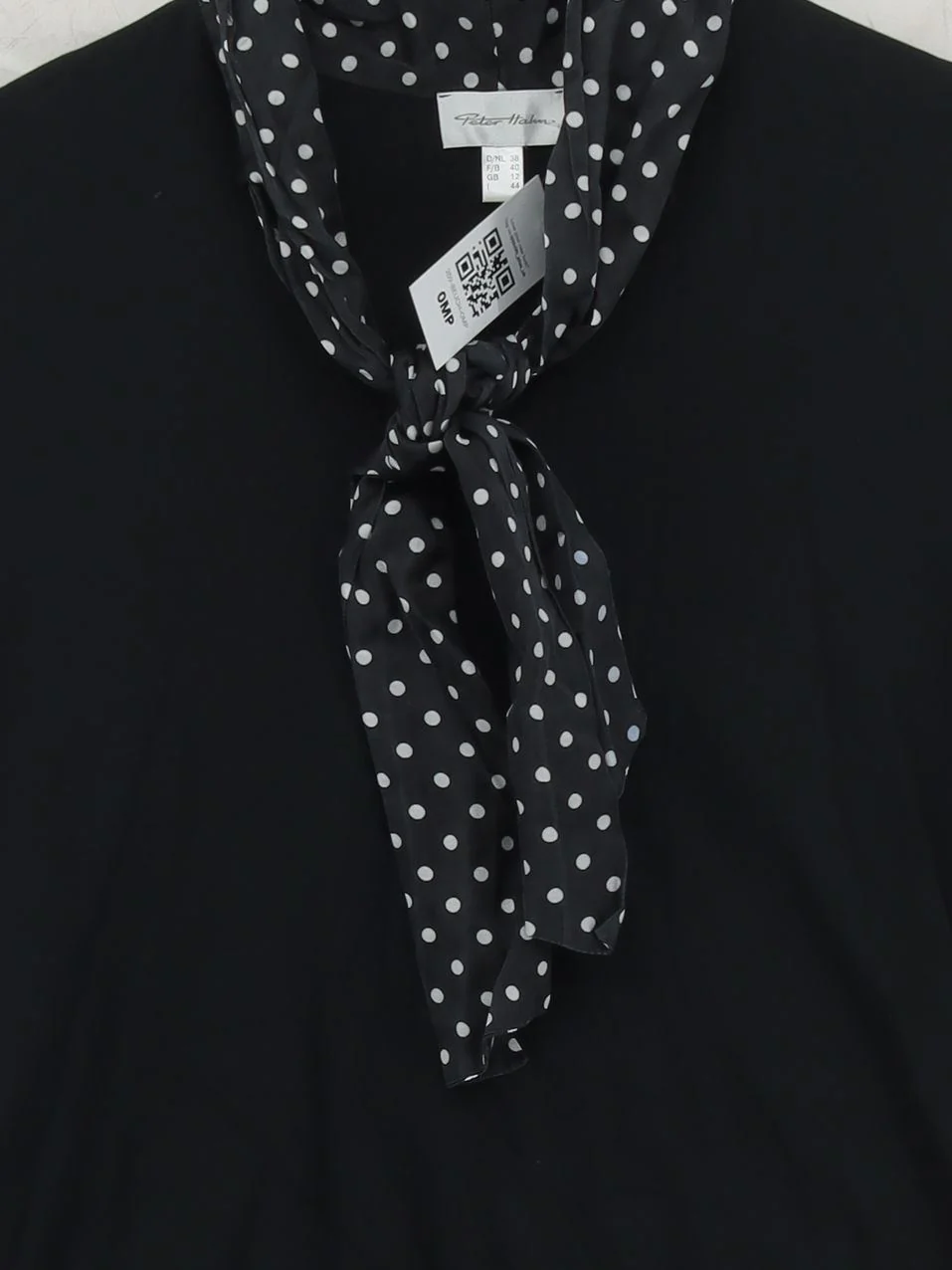 Peter Hahn Women's Top UK 12 Black Cotton with Silk Basic - Image 3