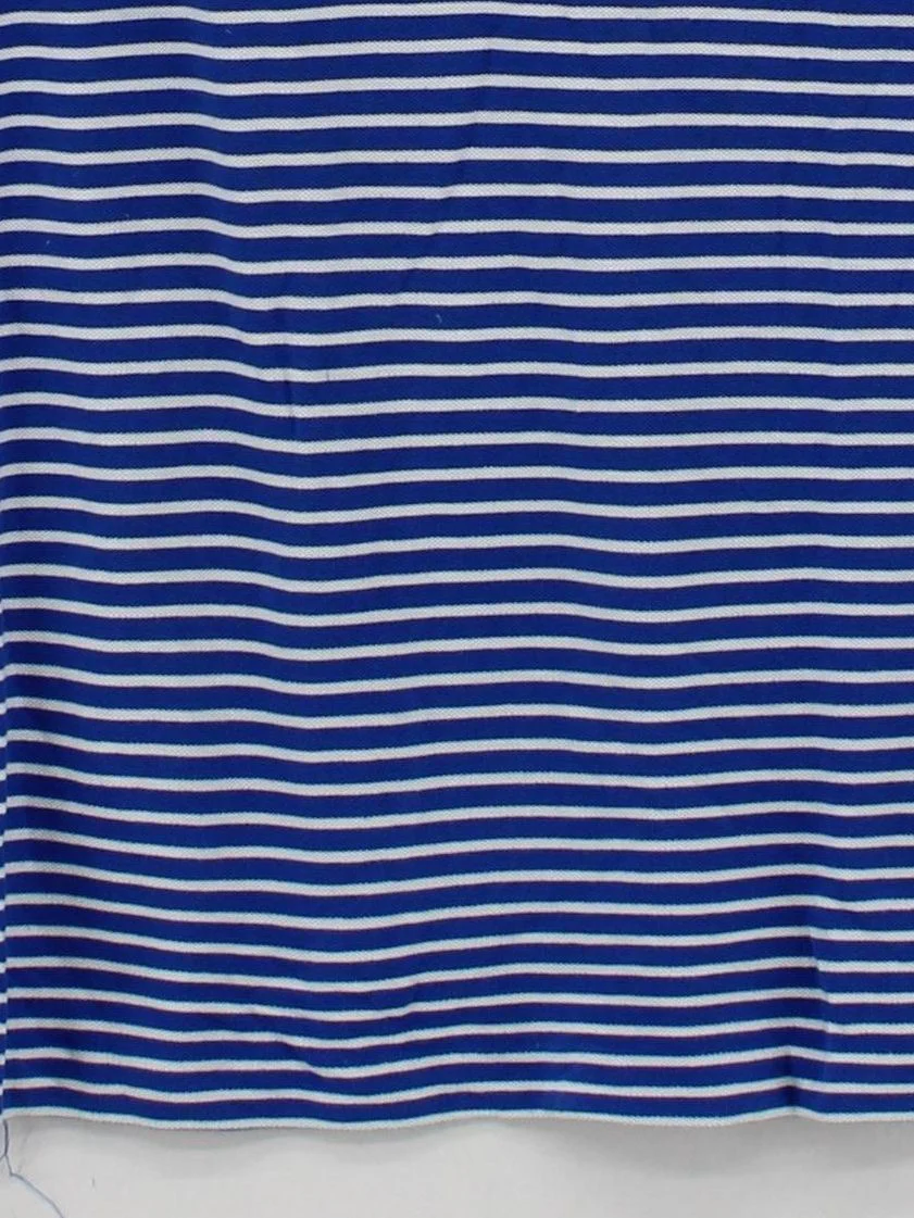 Ralph Lauren Men's Polo M Blue Striped 100% Cotton Basic - Image 4