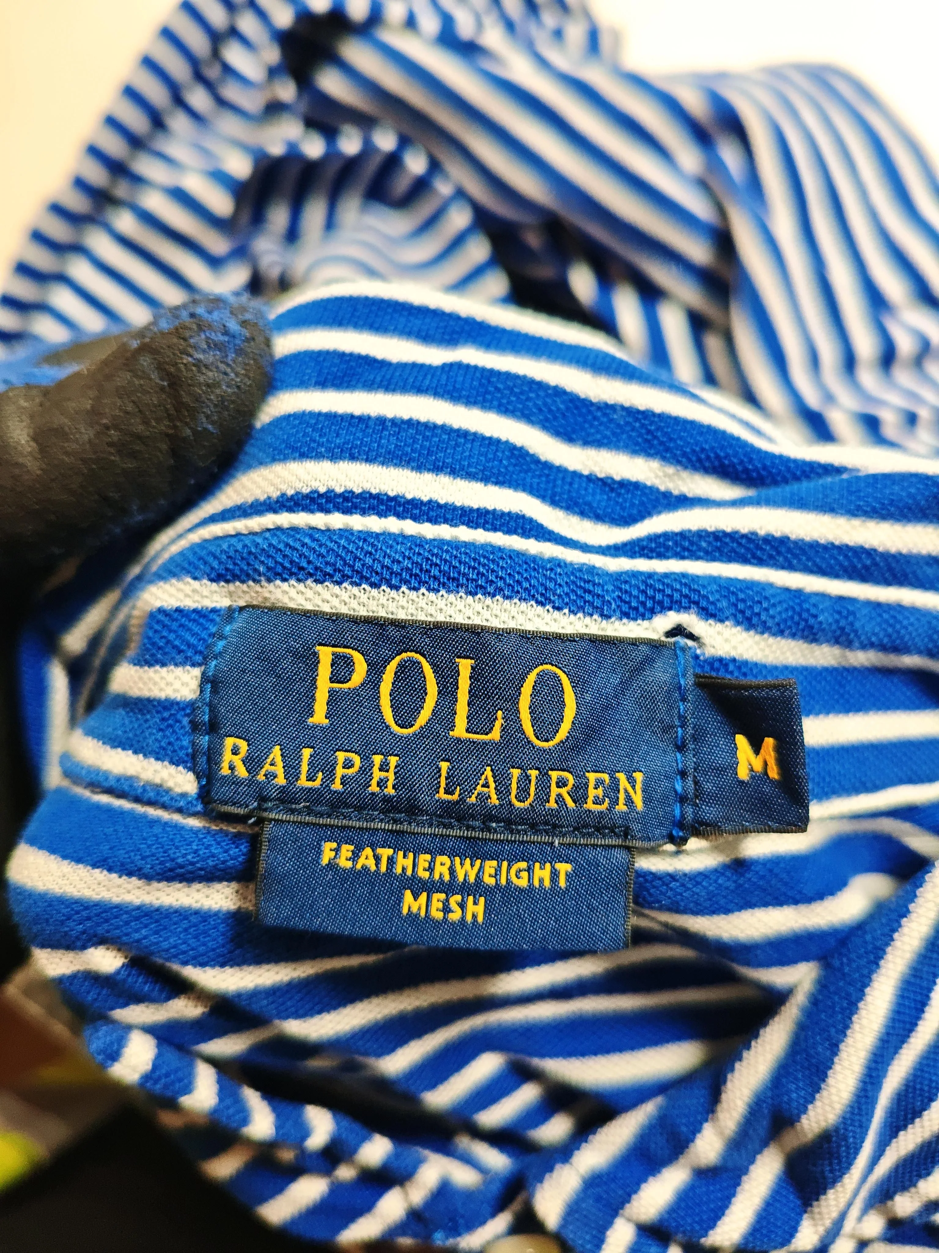 Ralph Lauren Men's Polo M Blue Striped 100% Cotton Basic - Image 5