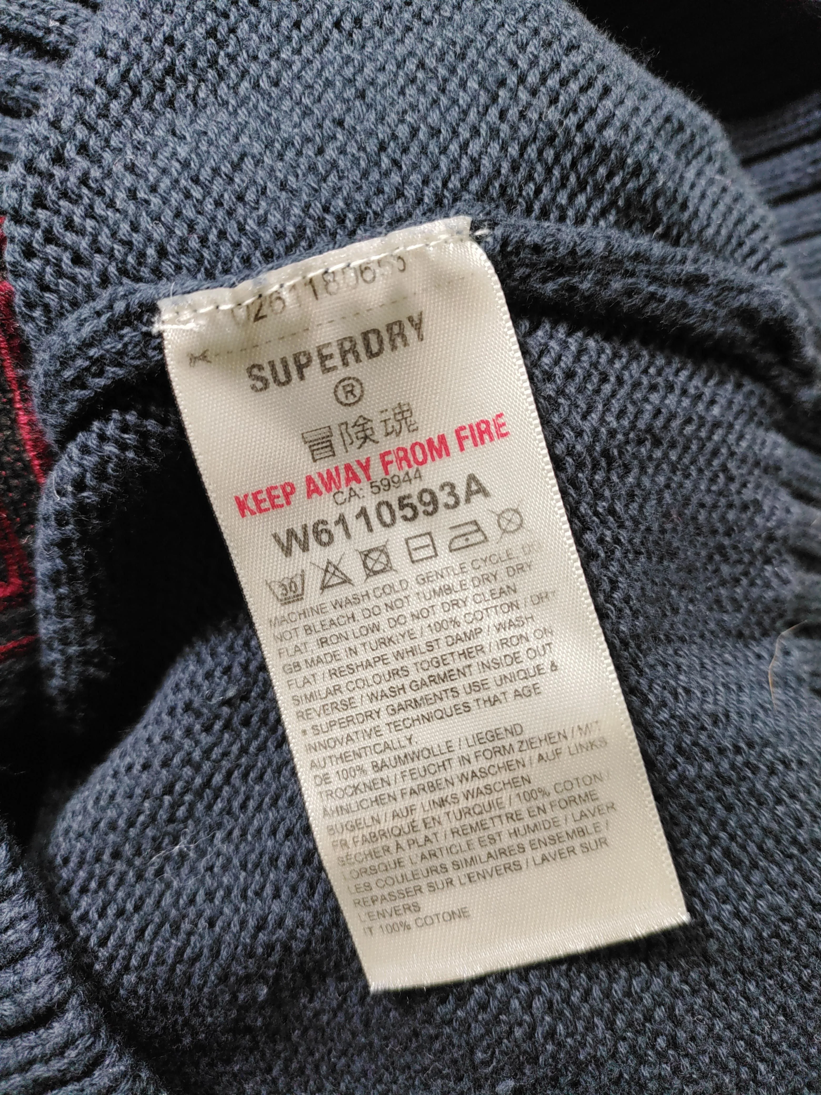 Superdry Men's Jumper S Blue Graphic 100% Cotton Round Neck Pullover - Image 6