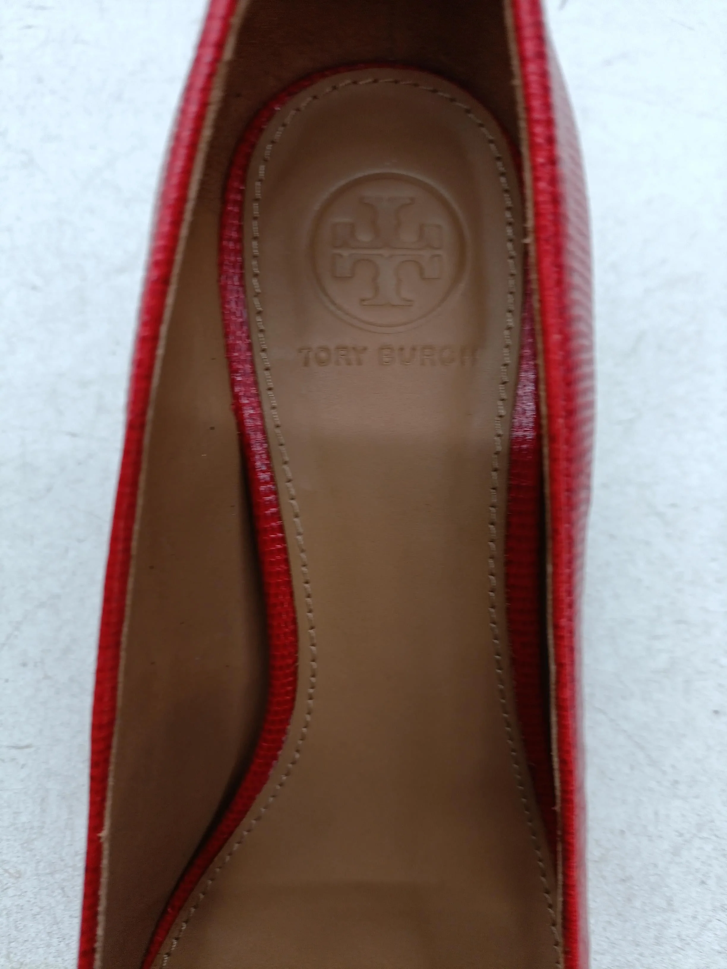 Tory Burch Women's Heels UK 6.5 Red 100% Leather Court - Image 6