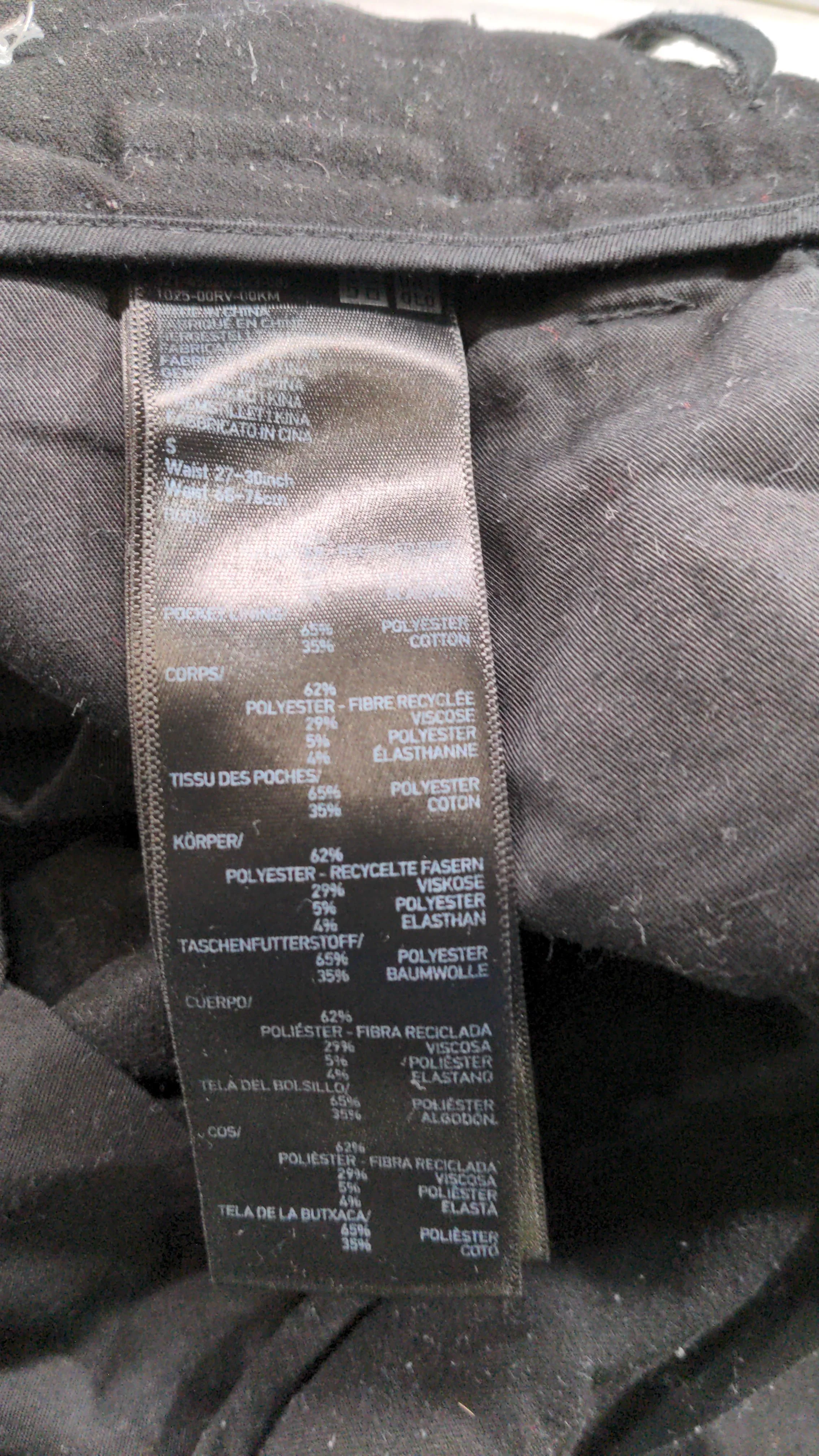 Uniqlo Men's Trousers S Black Polyester with Viscose, Elastane, Cotton Chino - Image 5