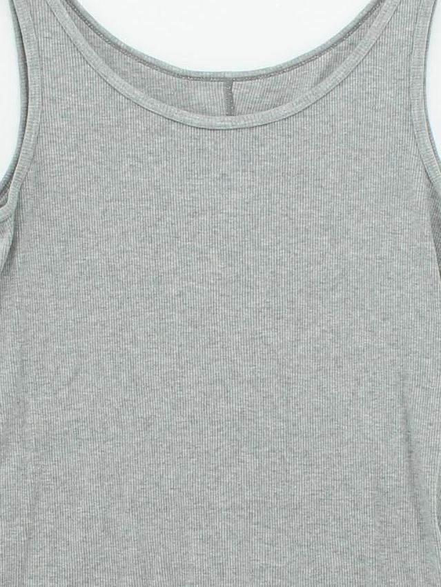 Uniqlo Women's T-Shirt L Grey Cotton with Polyester Sleeveless Round Neck Basic - Image 3